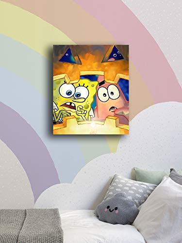 Coobal Halloween Bob Esponja Pinturas Pintadas a Mano Obra de Arte Abstracta Arte para la Pared del Hogar 61 x 91 cm