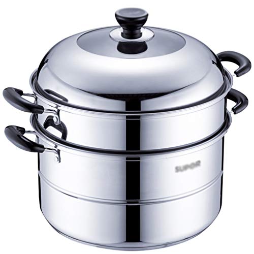 Cookware Engrosamiento de Vapor Pot, Camping empresarial Salas de Utensilios de Cocina China del Restaurante de comedores Escolares Olla de 30 cm de diámetro (Size : 30 * 30 * 34CM)