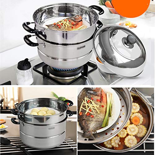 Cookware Engrosamiento de Vapor Pot, Camping empresarial Salas de Utensilios de Cocina China del Restaurante de comedores Escolares Olla de 30 cm de diámetro (Size : 30 * 30 * 34CM)