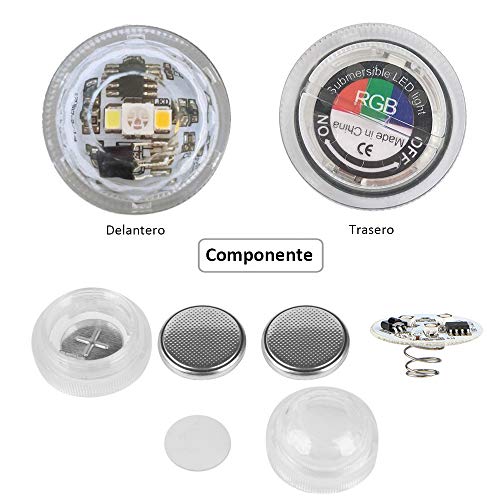 COOLEAD 10Pcs RGB LED Luz Sumergible Control Remoto Bajo el Agua Lámpara Subacuática de baño Impermeable Color Cambio Luces Acuario para Vaso Jarrón Estanque Piscina Boda Navidad Fiesta Decoración