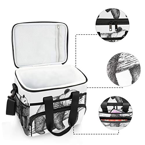 Cooler Box Lunch Bag Ice Pack Men Picnic Portable Cute Animal Panda Bear Bandolera