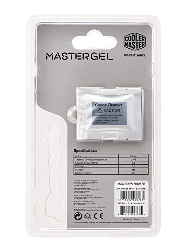 Cooler Master MasterGel - Pasta térmica 'Rendimiento, Edición en blanco, 1.5ml' MGX-ZOSW-N15M-R1