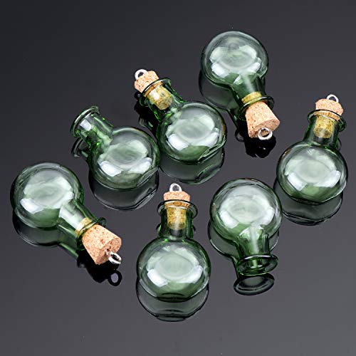 Coolty Mini Botellas de Cristal, Botella Deseen con Tapón de Corcho de Madera para Decoración Artesanal de Bricolaje