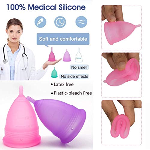 Copa Menstrual Furuize Basic con Taza de Esterilización. Silicona suave de grado médico 100%. Previene infecciones y fortalece el suelo pélvico. Alternativa saludable, económica y ecológica (Talla S)