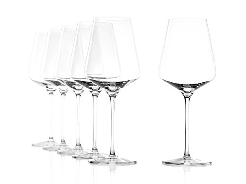 Copas de vino estilo Burdeos Quatrophil de Stölzle Lausitz, de 644 ml, juego de 6 copas, imitan el vidrio soplado, de máxima calidad y compatibles con lavavajillas