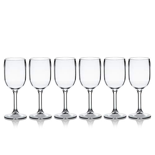 Copas de vino plastico plástico reutilizables vasos agua policarbonato irrompibles 26cl - Juego de 6 copas