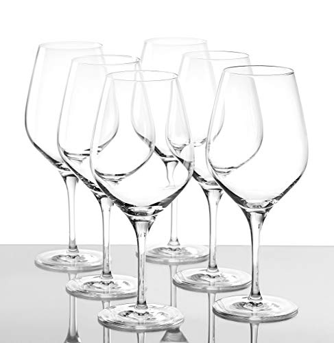 Copas para vino tinto Exquisit tipo Burdeos de Stölzle Lausitz, de 645 ml, juego de 6, aptas para lavavajillas: Copas elegantes para vino tinto, fabricadas en cristal resistente a roturas, finas y nobles.