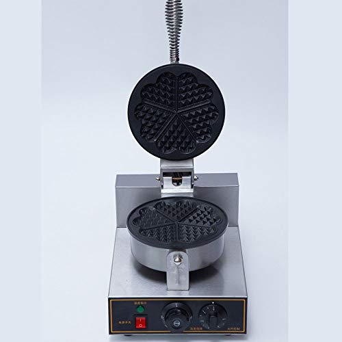 Corazón Wafflera eléctrico Waffle máquina de doble cara uniforme de calefacción, control de temperatura y tiempo para las galletas en forma de corazón individual, paninis, croquetas de patata,220V