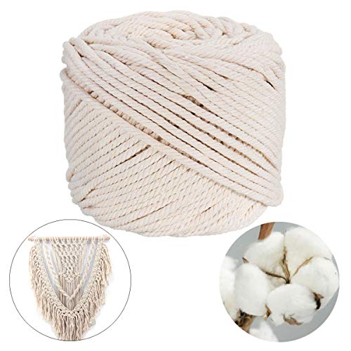 Cordón de algodón natural, cable de panadería, cable de cocina de grado alimentario para encuadernar pollo, para encuadernar carne, para manualidades y para proyectos de macramé (3 mm x 220 m)