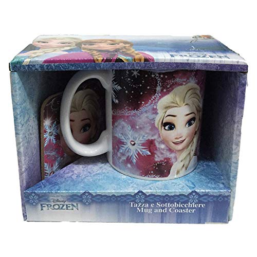 CORIEX SRL Copa Mug Frozen Elsa Disney in cerámica con platillo in Cartone - D98523