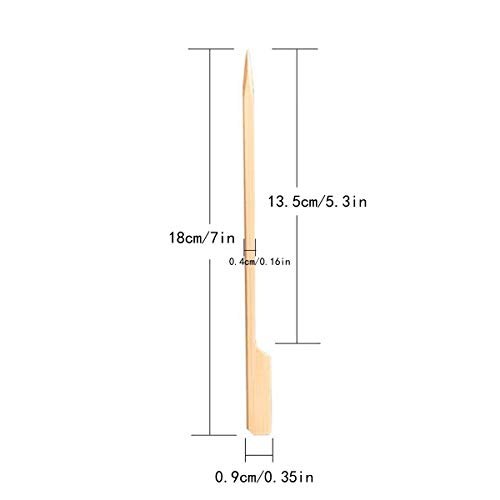 Coriver 120 Piezas de brochetas de Paleta de bambú Barbacoa Brochetas de bambú Palitos de cóctel para Barbacoa Barbacoa, Kebabs, Hamburguesas, buffets Party - 18 cm / 7 in