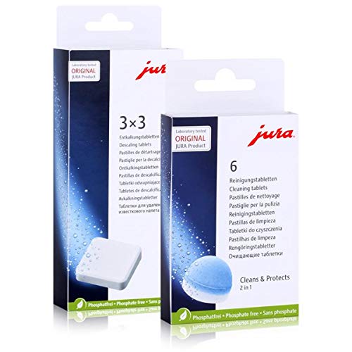 Correct title: Jura pastillas de limpieza 6 uds. + Jura descalcificante tabletas 3x3 piezas, 17gr