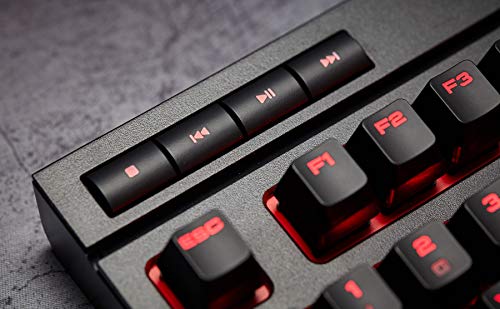 Corsair K63 - Teclado mecánico Gaming (Cherry MX Red, retroiluminación LED roja, QWERTY Español), Negro, 36.05 x 4.09 x 17.09 cm