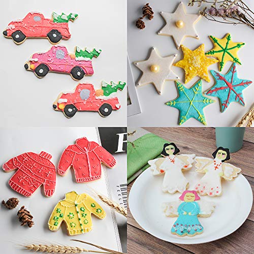 Cortador de galletas de Navidad Moldes para Galletas Navidad de 11 piezas de árbol de Navidad, hombre de jengibre, copo de nieve, estrella, reno y más para galletas fondant acero inoxidable