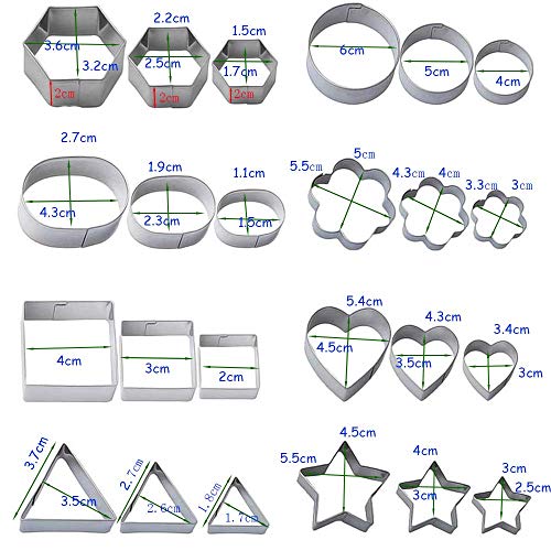 Cortador de Galletas, Molde Galletas, 24 Piezas Moldes Cocina,Cortadores de Repostería, Acero Inoxidable Moldes,para Cocina, Hornear, Dulces Caseros