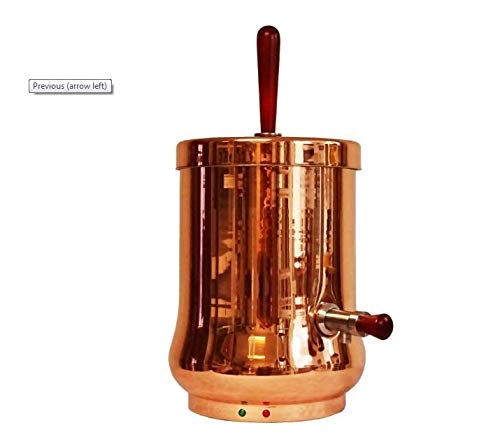 COSBIBCN CHOCOLATERA. para Mantener Caliente y Servir Leche, Agua, té, Chocolate, Vino,Caldo.Gran diseño, para Locales con Encanto. 1000W, 230VAC, Color Cobre, Capacidad 6L.