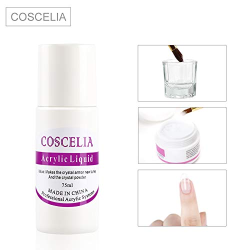 Coscelia Uñas Decoración de Uña Arte Primer Uñas Liquido 75ml Herramientos Lima de Uñas Lijado Bloque 20pcs Moldes Uñas Guías Extensión Kit de Manicura