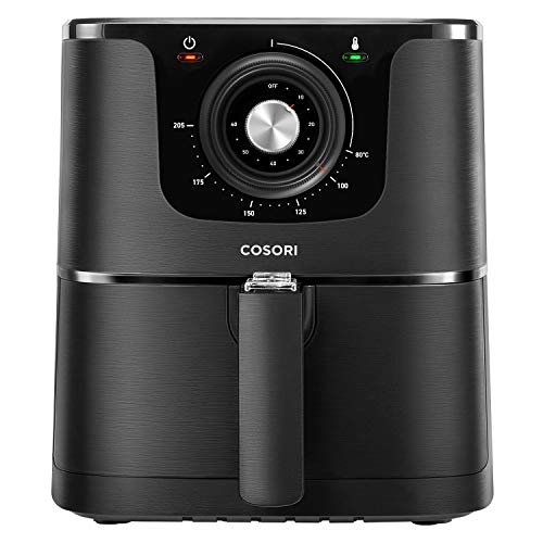 COSORI Freidora sin Aceite 5,5 L, Freidora de Aire Caliente, Air Fryer con Perillas de Temperatura y Temporizador Ajustables, Cesta Antiadherente, sin BPA ni BFOA, 30 Recetas Incluidas, 1700W