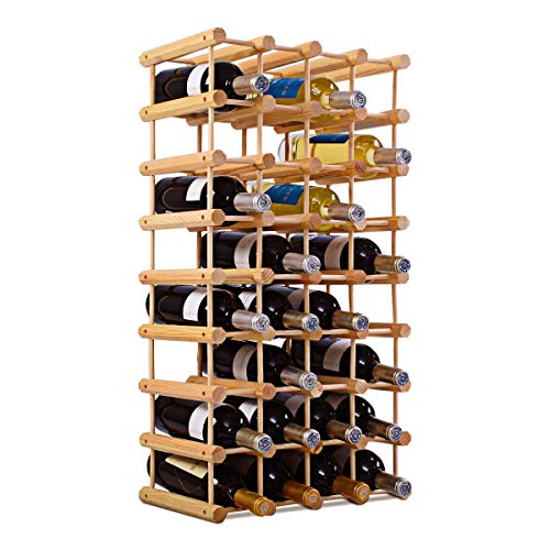 COSTWAY Botellero para 40 Botellas Madera Estante Porta Vino Vitrina Organizador de Vino