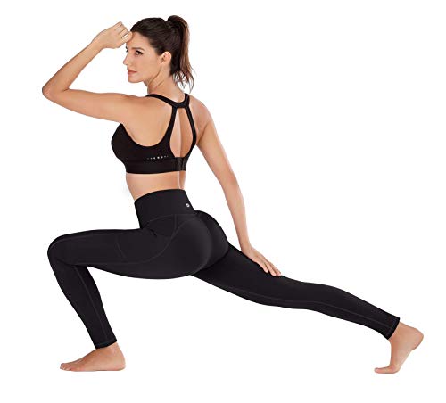 COTOP Leggings de yoga Pantalones deportivos, Pantalones deportivos de cintura alta para correr Elásticos y transpirables con bolsillos laterales para mujeres (M)