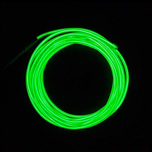 COVVY Cable LED Tira de Luces de Neon Flexible de Alimentado 3 Modos de Funcionamiento, Decoración de Coche, Fiestas, Disfraz de Carnaval (Verde esmeralda, 5M)