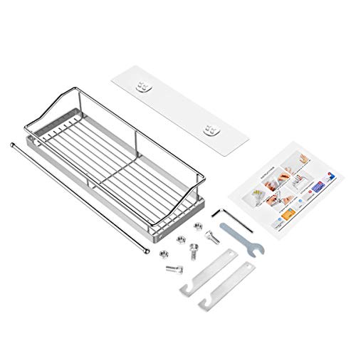 Cozywind Estantería del Baño Portarrollos de Cocina con Estante para Especias Autoadhesivo Soporte de Pared, Acero Inoxidable