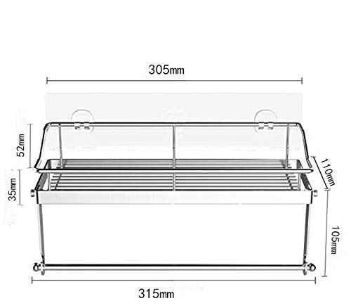 Cozywind Estantería del Baño Portarrollos de Cocina con Estante para Especias Autoadhesivo Soporte de Pared, Acero Inoxidable