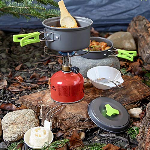 Cozywind Utensilios de Cocina para Camping para 1-2 Personas, Juego de Olla para Acampada y Senderismo, Portátil y Liviano para Cocinar al Aire Libre (0.5)