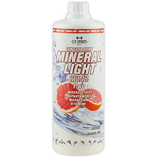 C.P. Sports Mineral Light (1 litro - Pomelo rosa) - Concentrado de bebida de sirope de electrolitos, mineral y vitaminas, varios tipos, incluye bomba dosificadora, Jarabe-Bebida