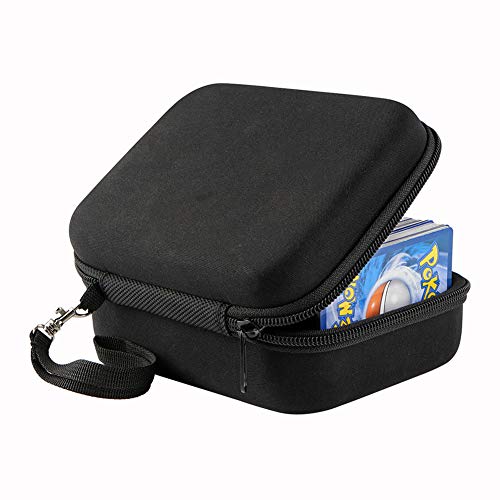 Cpano Bolsa de Almacenamiento de Transporte de Estuche rígido para Tarjetas de Comercio Pokemon/YuGiOh/UNO/Se Adapta a hasta 400 Tarjetas,Titular de Juego de Cartas con Divisor extraíble (Negro)