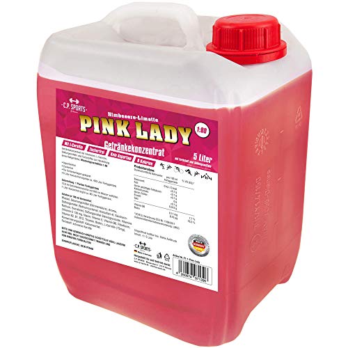 C.P.Sports – Concentrado de bebidas, 5 litros rosa Lady de mezcla de prueba, proporción 1:80, sin calorías, sin azúcar, sin aspartamo, vitaminas, Concentrado sirope bebida de jarabe deporte