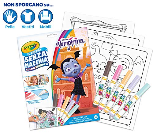 CRAYOLA COLOR WONDER - Set de álbum de colorear para niños: incluye álbum Vampirina, álbum Unicreatures, álbum blanco 30 hojas, 10 rotuladores Color Wonder, multicolor, 7472