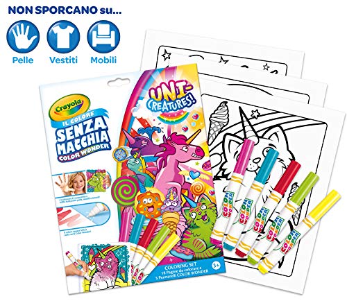 CRAYOLA COLOR WONDER - Set de álbum de colorear para niños: incluye álbum Vampirina, álbum Unicreatures, álbum blanco 30 hojas, 10 rotuladores Color Wonder, multicolor, 7472