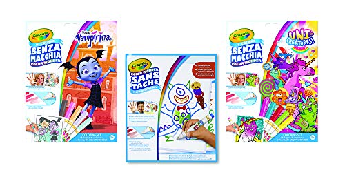 CRAYOLA COLOR WONDER - Set de álbum de colorear para niños: incluye álbum Vampirina, álbum Unicreatures, álbum blanco 30 hojas, 10 rotuladores Color Wonder, multicolor, 7472