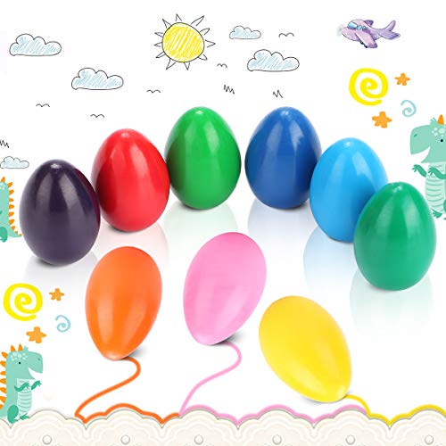 Crayones para Niños Pequeños, 9 Colores Surtidos Crayones Seguro y No Tóxico, Lápices de Pintura Lavables Juguetes, Apilables Para Niños y Niñas Regalo de pascua(Forma Huevo)