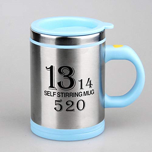 Creative Cup 350Ml Mezcla automática Taza de café Taza de café de acero inoxidable Lover Cup Taza eléctrica auto removible Creative Lazy Cup Caneca Jarra, Azul cielo, 400Ml