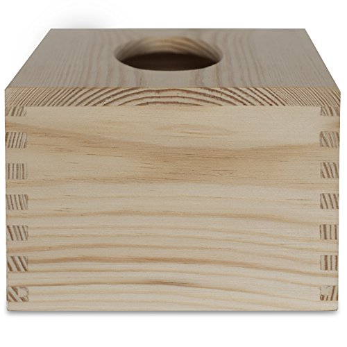 Creative Deco Caja Madera Natural Pañuelos Papel | 25 x 13 x 9 cm | Fondo Deslizante | Dispensador de Servilletas Rectángular | Ideal para Decoupage Decoración y Almacenamiento