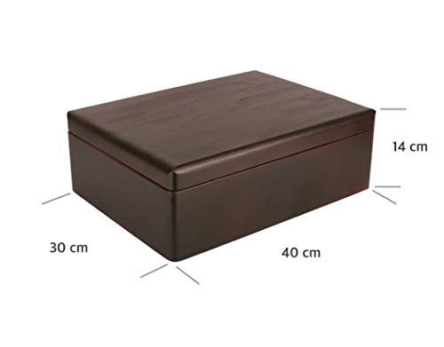 Creative Deco XL Marrón Grande Caja de Madera para Juguetes | 40 x 30 x 14 cm (+/-1cm) | con Tapa Cofre para Decorar | para Almacenar Documentos, Objetos de Valor, Herramientas