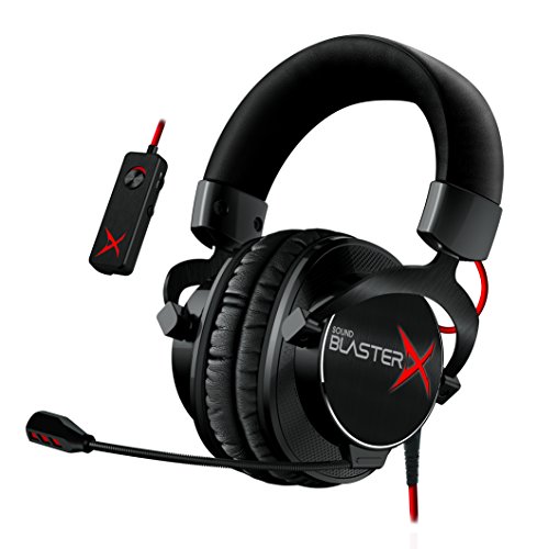 Creative Labs Sound BlasterX H7 Tournament Edition - Auriculares para Juegos (con Sonido Envolvente HD 7.1), Color Negro