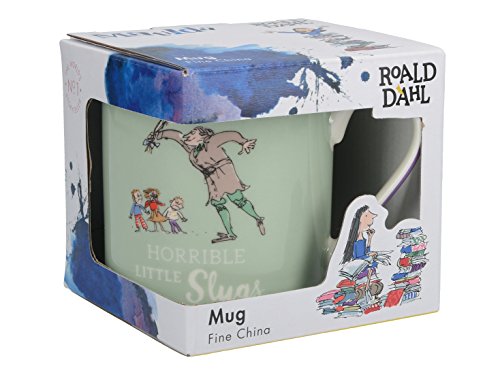 Creative Tops – Taza de Porcelana China Roald Dahl con Quentin Blake Matilda ilustración, Porcelana, Color Verde, 9,7 x 10,4 x 9,5 cm