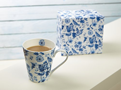 Creative Tops V and A - Taza (Porcelana de Ceniza de Hueso), diseño Floral, Color Blanco