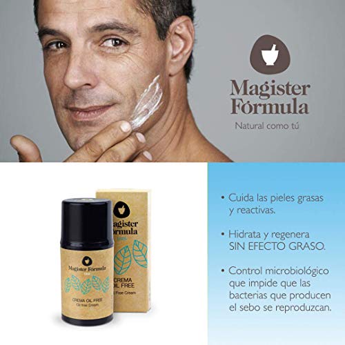 Crema Hidratante Facial Oil Free 50 ml | Especial para Piel Grasa y Sensible | Aporta Efecto Mate | Apta para Pieles Atópicas y con Acné | Día y Noche | Mujer y Hombre | Magister Fórmula