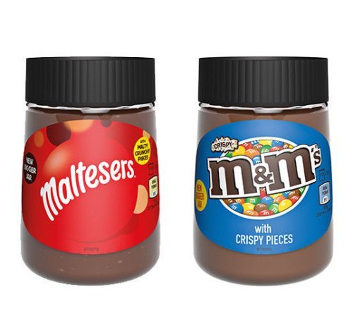 Crema para untar con sabor a avellana y chocolate de M&M con piezas crujientes + maltesers 350g