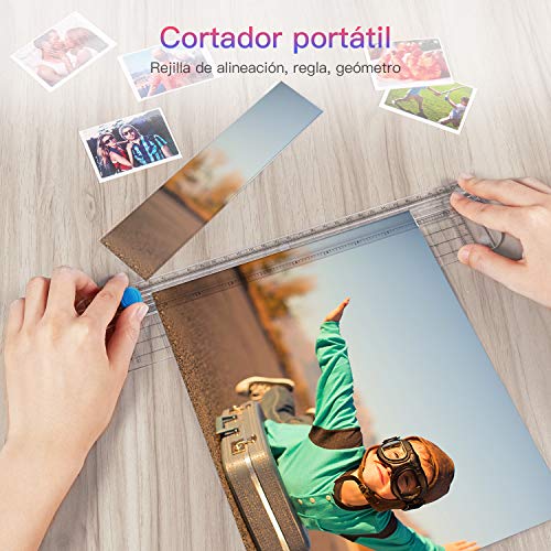 Crenova A4 A5 A7 Plastificadoras con Redondear Esquinas, Cortador de Papel y Pack de 20 Fundas para Plastificar