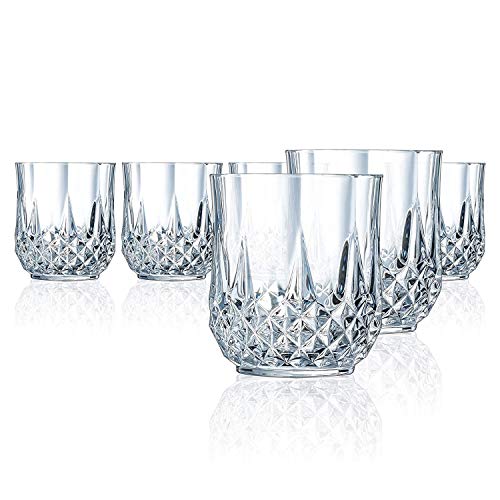 Cristal d'Arques-Longchamp vaso de whisky,320ml, sin la marca de llenado, 6 Vasos