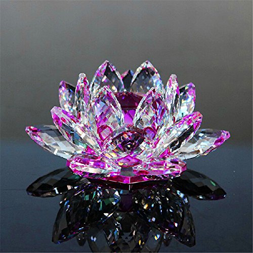 Cristal de cuarzo de cristal de loto de piedra natural y minerales fósiles flor de cristal para la boda de la familia artesanías (10cm)