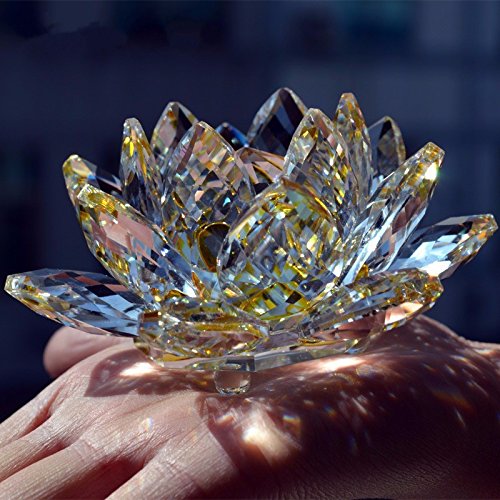 Cristal de cuarzo de cristal de loto de piedra natural y minerales fósiles flor de cristal para la boda de la familia artesanías (10cm)