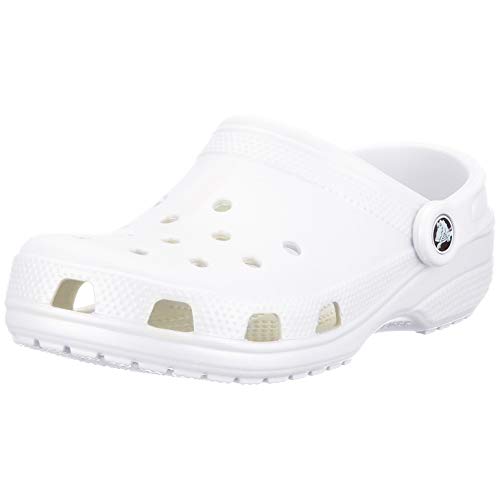 Crocs Classic U, Zuecos con Correa Trasera Unisex Adulto, White, 41/42 EU