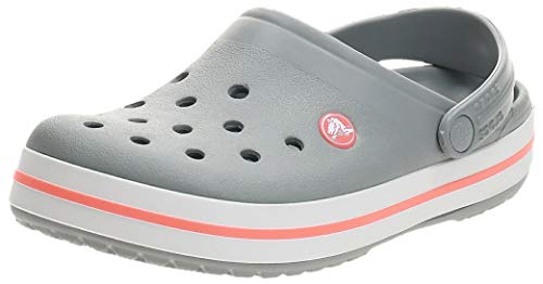 Crocs Crocband U, Zuecos Unisex Adulto, Gris (Light Grey-Bright Coral 0fl), 39-40 EU