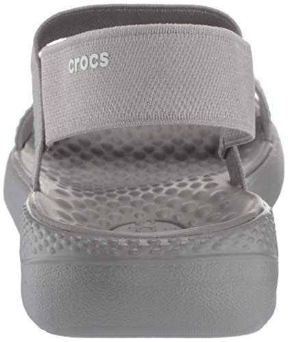 Crocs LiteRide Sandal W, Sandalias con Punta Abierta para Mujer, Gris (Smoke/Smoke 08d), 38/39 EU